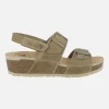 Sandalias de piel engrasadas con hebillas y velcro