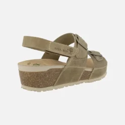 Sandalias de piel engrasadas con hebillas y velcro