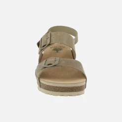 Sandalias de piel engrasadas con hebillas y velcro