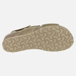 Sandalias de piel engrasadas con hebillas y velcro