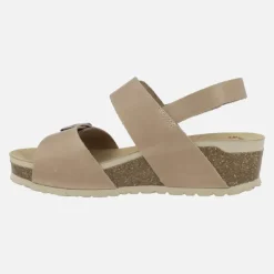 Sandalias de piel engrasadas con hebillas y velcro
