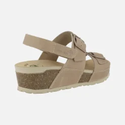 Sandalias de piel engrasadas con hebillas y velcro