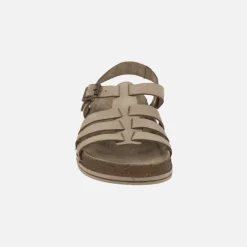 Sandalias de piel estilo cangrejeras con planta BIO