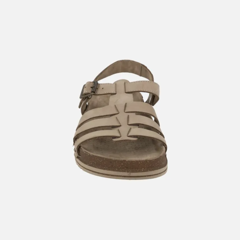 Sandalias de piel estilo cangrejeras con planta BIO
