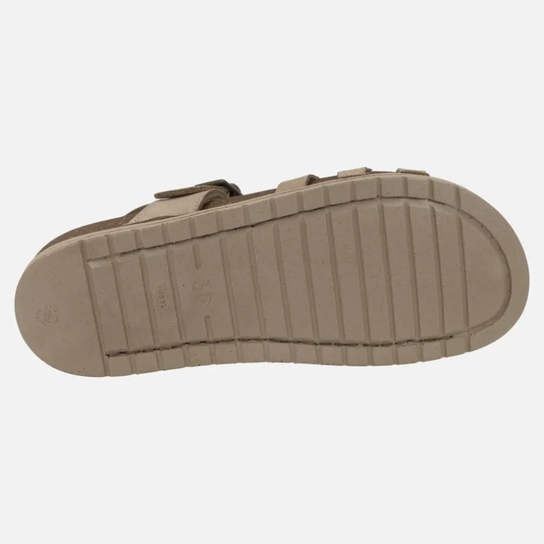 Sandalias de piel estilo cangrejeras con planta BIO
