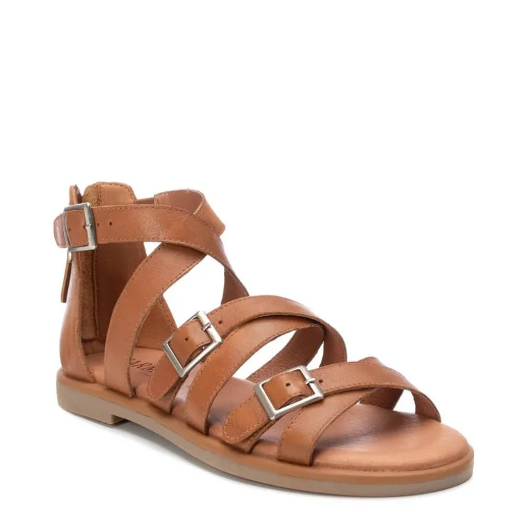 Sandalias de piel estilo romanas con hebillas para mujer