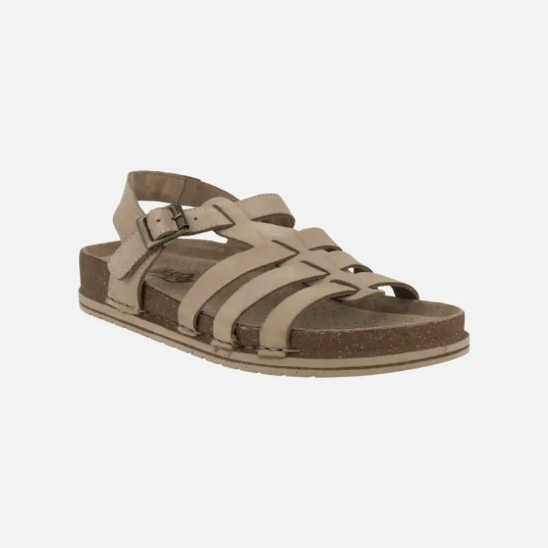 Sandalias de piel estilo cangrejeras con planta BIO