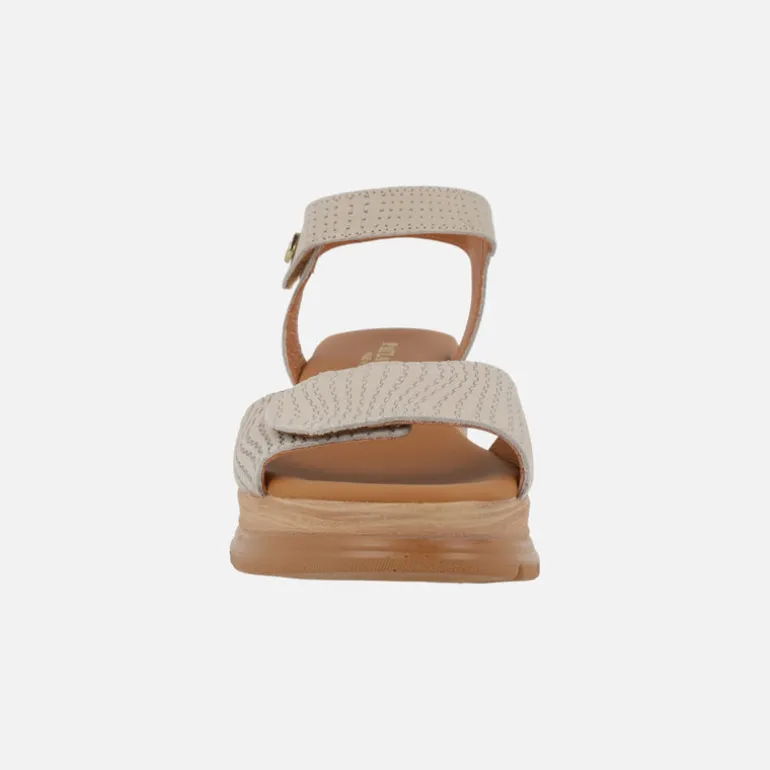 Sandalias de piel grabada efecto trenzado con cierres de velcro