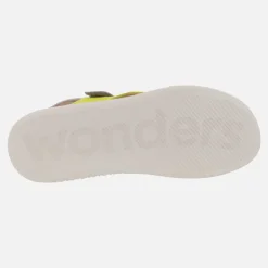 Sandalias de piel HALI en combinado multicolor con cierre de velcro