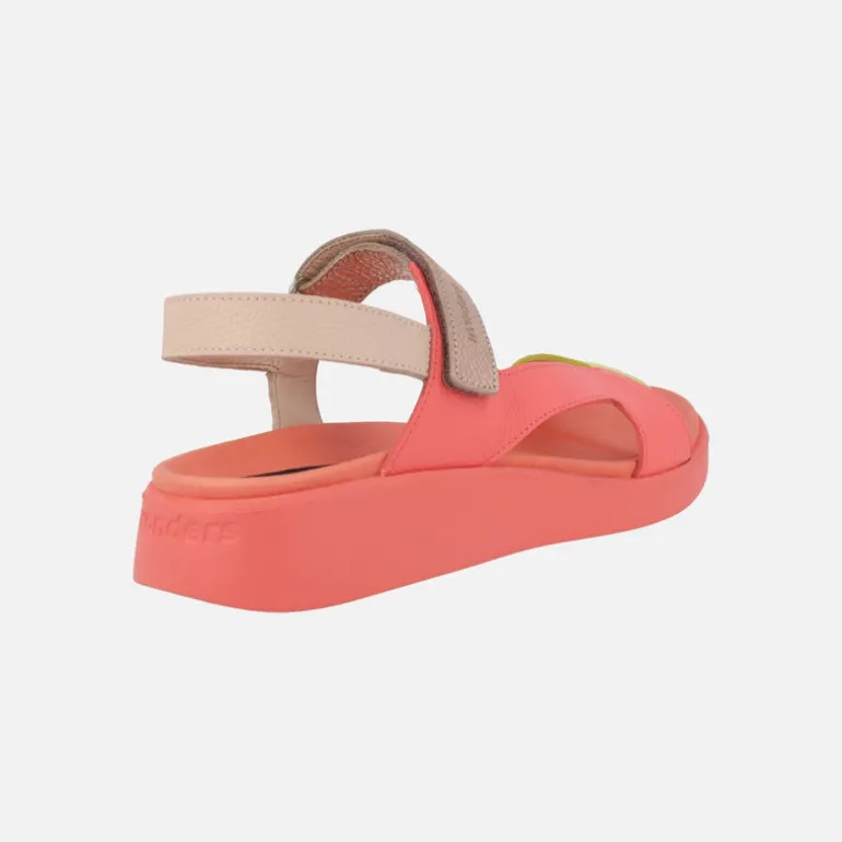 Sandalias de piel HALI en combinado multicolor con cierre de velcro