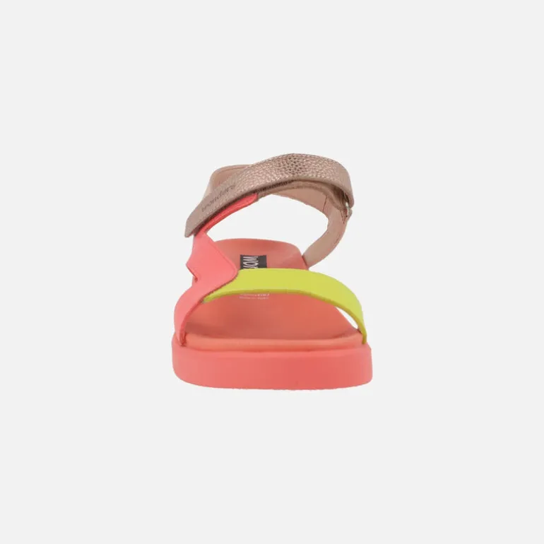 Sandalias de piel HALI en combinado multicolor con cierre de velcro
