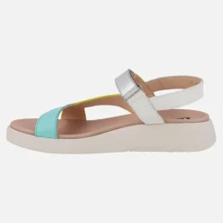 Sandalias de piel HALI en combinado multicolor con cierre de velcro