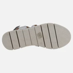 Sandalias de piel metalizadas efecto trenzado con cierre de velcro