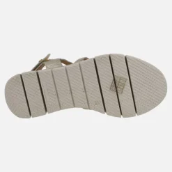 Sandalias de piel metalizadas efecto trenzado con cierre de velcro