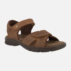 Sandalias de piel para hombre con cierre de velcro Sanders Basics