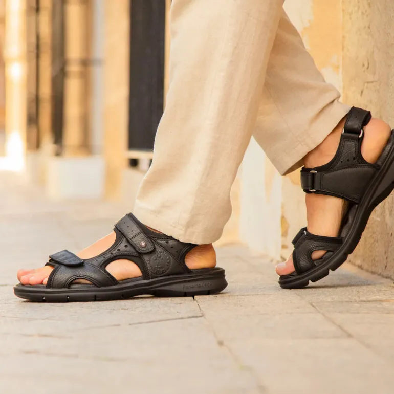 Sandalias de piel Salton con forro de lycra y cierre de velcro