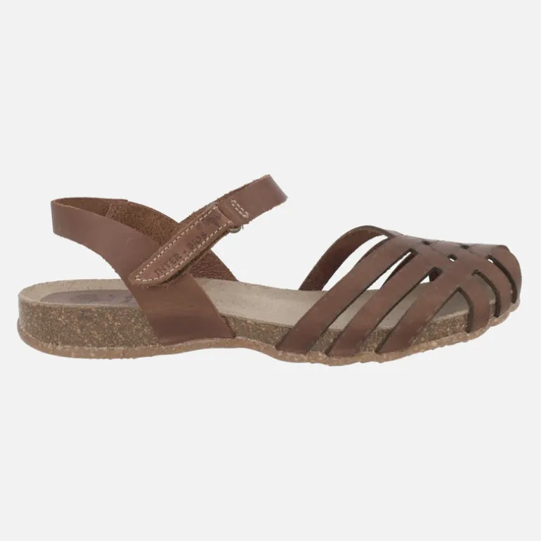 Sandalias de piel semi abiertas con cierre de velcro