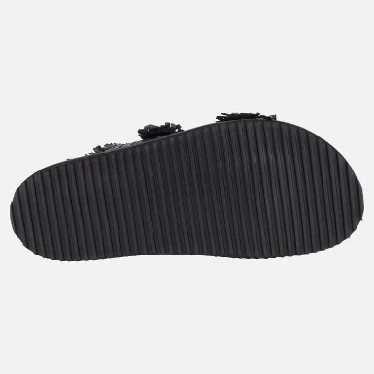 Sandalias de piel trenzada con hebillas joya