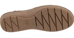 Sandalias de piel troqueladas con tira de velcro para mujer