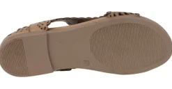 Sandalias de piel troqueladas con cremallera trasera