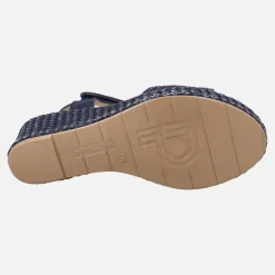 Sandalias de piel y rafia con cierre de velcro