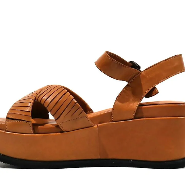 Sandalias de plataforma con tiras cruzadas mujer