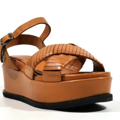 Sandalias de plataforma con tiras cruzadas mujer