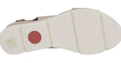 Sandalias de plataforma con tiras cruzadas en piel beige