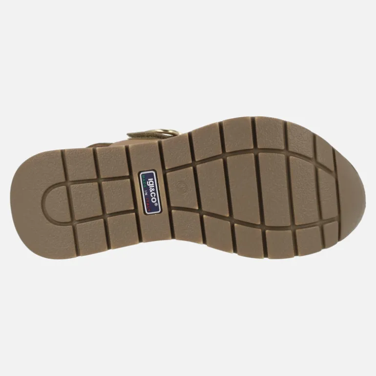 Sandalias de plataforma con tiras de velcro en combinado oro