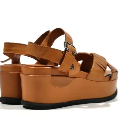 Sandalias de plataforma con tiras cruzadas mujer