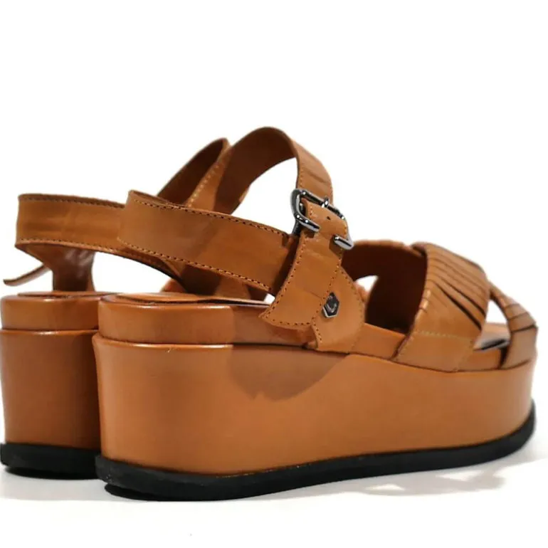 Sandalias de plataforma con tiras cruzadas mujer