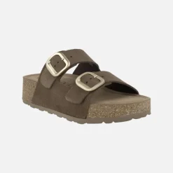Sandalias de plataforma en piel serraje con hebillas Wiwi 003