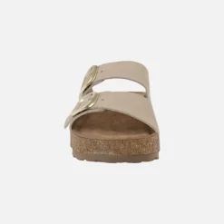 Sandalias de plataforma en piel serraje con hebillas Wiwi 003
