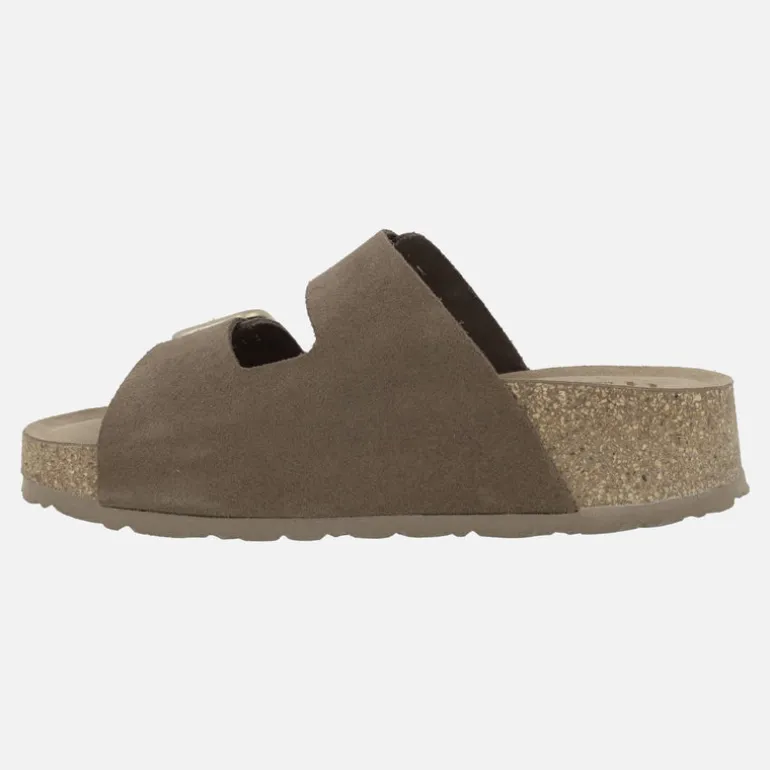 Sandalias de plataforma en piel serraje con hebillas Wiwi 003
