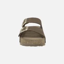 Sandalias de plataforma en piel serraje con hebillas Wiwi 003