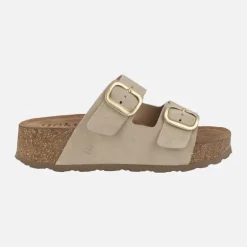 Sandalias de plataforma en piel serraje con hebillas Wiwi 003
