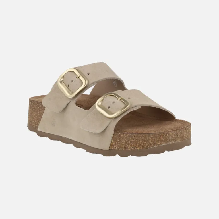 Sandalias de plataforma en piel serraje con hebillas Wiwi 003