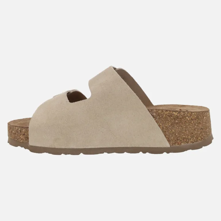 Sandalias de plataforma en piel serraje con hebillas Wiwi 003