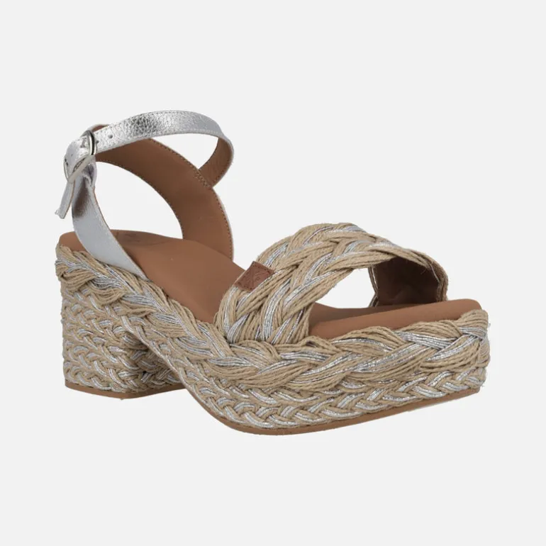 Sandalias de rafia Abaka Amur Plata