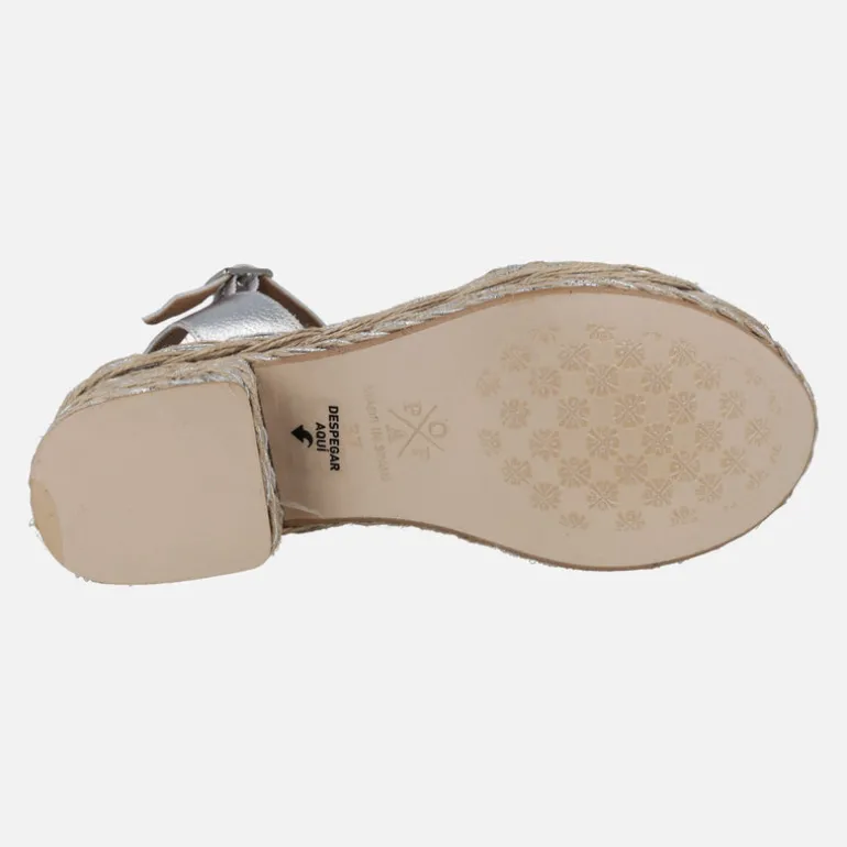 Sandalias de rafia Abaka Amur Plata