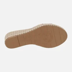 Sandalias de rafia con adorno de cadena