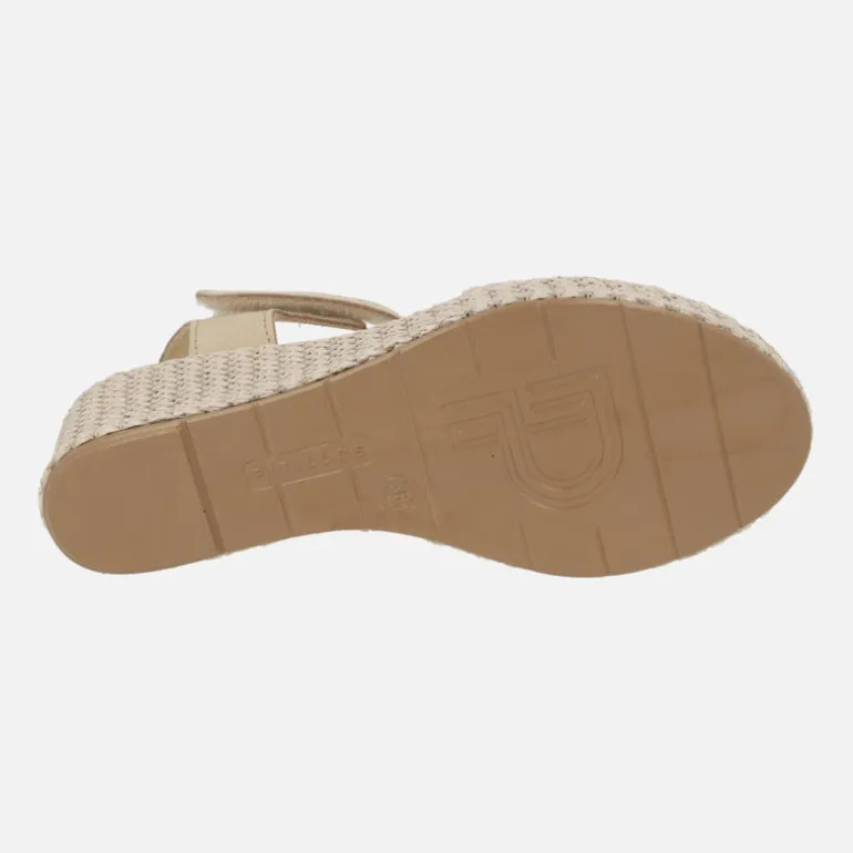 Sandalias de rafia con adorno de flor y cierre de velcro