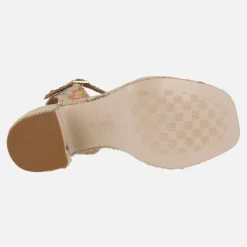 Sandalias de rafia con tacón y plataforma Marsella Flores