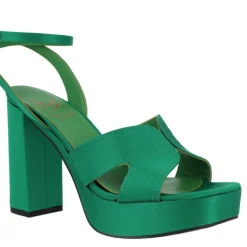Sandalias de raso con pulsera al tobillo tacón alto y plataforma