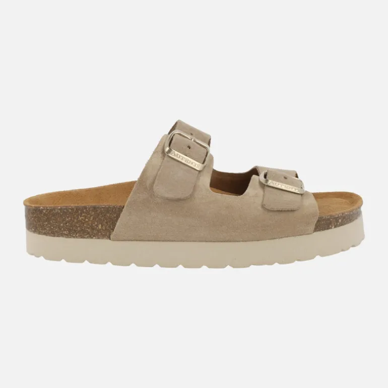 Sandalias de serraje estilo bio con plataforma