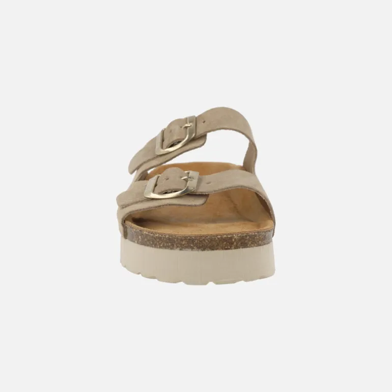 Sandalias de serraje estilo bio con plataforma