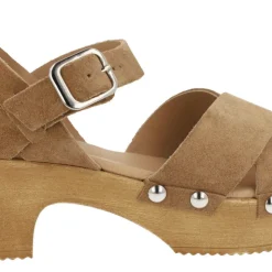 Sandalias de serraje para mujer con tachas metálicas Help the trees