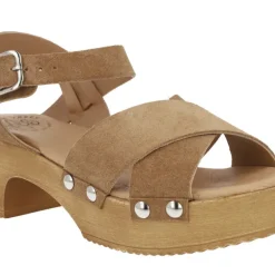 Sandalias de serraje para mujer con tachas metálicas Help the trees