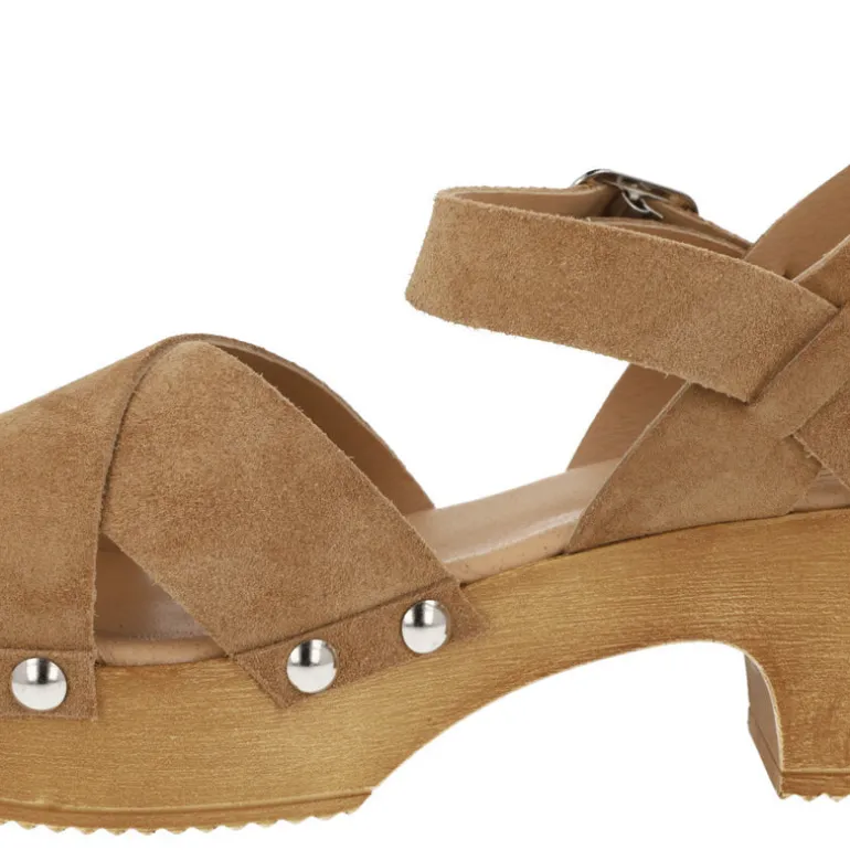 Sandalias de serraje para mujer con tachas metálicas Help the trees