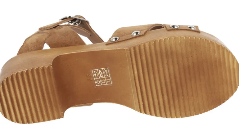 Sandalias de serraje para mujer con tachas metálicas Help the trees